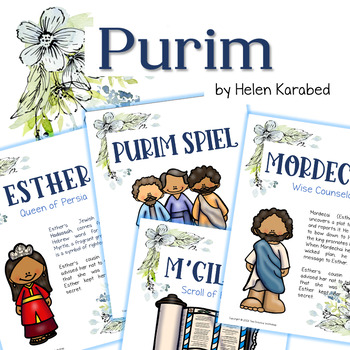 Preview of PURIM Activities - Coloring Pages and Poster Set for Bulletin Board
