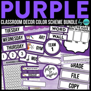 Preview of Purple Theme Classroom Decor