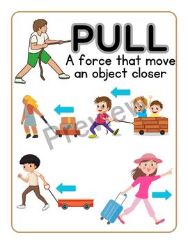 PUSH & PULL Force motion for kindergarten, Science for kids | TPT