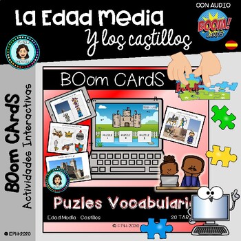 Preview of PUZLES con CASTILLOS - Boom Cards Distance Learning (Spanish)- CASTLE