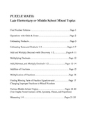 PUZZLE MATH: Mixed Topics for Late Elementary and Middle S