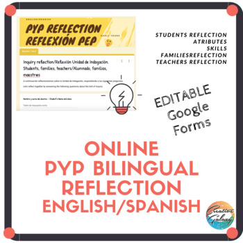 Preview of PYP EARLY YEARS REFLECTION (Editable Google Forms)