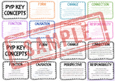 PYP KEY CONCEPTS question cards - colour and B/W