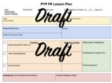 PYP PE lesson plan template