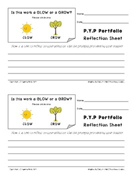 Preview of PYP Portfolio Reflection Sheet