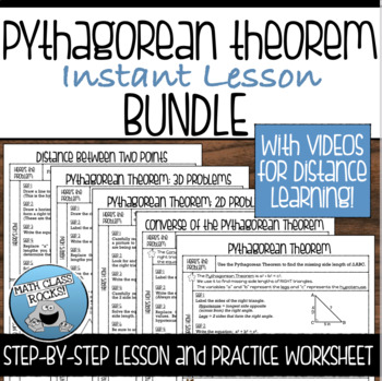Preview of PYTHAGOREAN THEOREM GUIDED NOTES AND PRACTICE BUNDLE