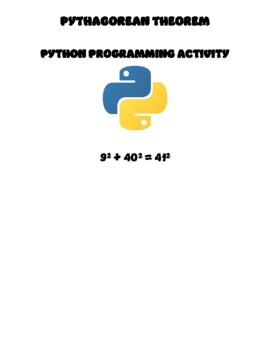 Preview of PYTHAGOREAN THEOREM PYTHON PROGRAMMING ACTIVITY