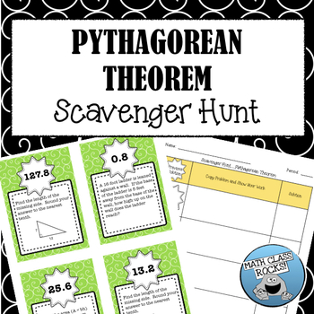 Preview of PYTHAGOREAN THEOREM  SCAVENGER HUNT