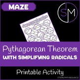 Pythagorean Theorem with Simplifying Radicals Maze