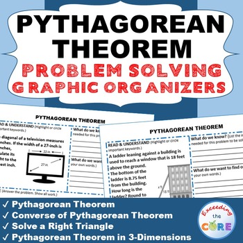 Preview of PYTHAGOREAN THEOREM Word Problems with Graphic Organizer