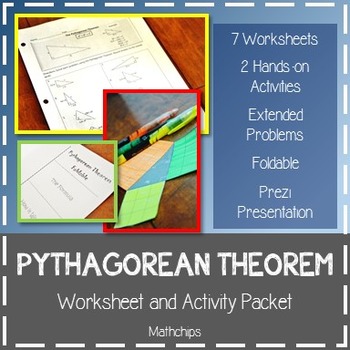 Preview of PYTHAGOREAN THEOREM Worksheet and Activity Packet