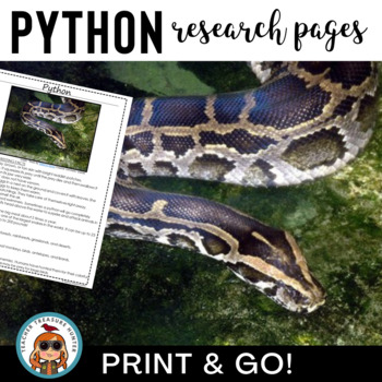 Preview of PYTHON Research Reading Pages Rainforest Animal Reports or Unit 1st 2nd 3rd