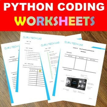 Preview of PYTHON basic coding WORKSHEETS for programming and coding FREEBIE
