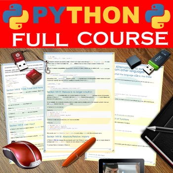 Preview of PYTHON programming complete Curriculum and study notes for computer science.