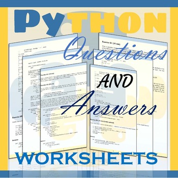 Preview of PYTHON programming interactive worksheet with questions and answers.