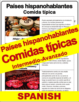 Preview of Países hispanohablantes: Comida típica (Intermediate-Advanced) SPANISH