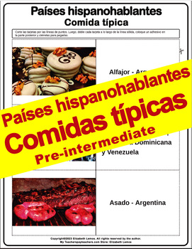 Preview of Países hispanohablantes: Comida típica flash cards & Bingo (Pre-Intermediate)