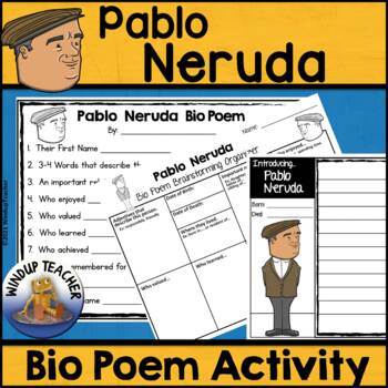 Preview of Pablo Neruda Biography Poem Activity and Writing Paper