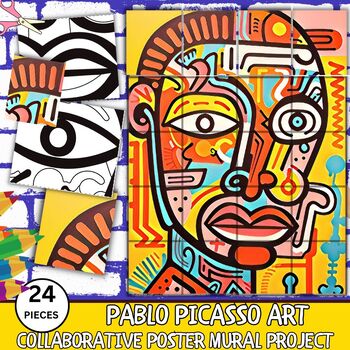 Preview of Pablo Picasso Art Collaboration Poster Art Project Craft Mural Project