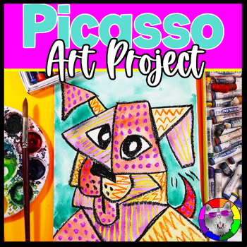 Preview of Pablo Picasso Art Lesson, Puppy Artwork, Kindergarten to Grade 3