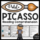 Artist Pablo Picasso Reading Comprehension Worksheet for A