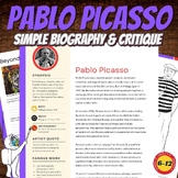 Pablo Picasso Biography Sheet, Critique, Coloring, Middle 