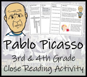 Preview of Pablo Picasso Close Reading Comprehension Activity | 3rd Grade & 4th Grade
