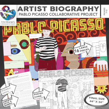 Preview of Pablo Picasso Collaborative poster and Biography Research Project