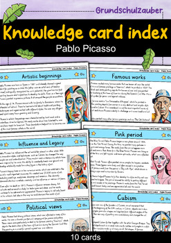 Preview of Pablo Picasso - Knowledge card index - Famous personalities (English)