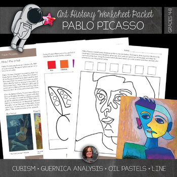 Preview of Pablo Picasso Workbook & Art Activities -Biography Art Unit - Art History Lesson