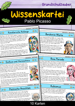 Preview of Pablo Picasso - Wissenskartei - Berühmte Persönlichkeiten (German)