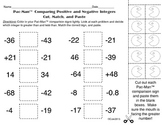 Pac-Man Positive and Negative Integers: Match, Cut, and Paste Activity