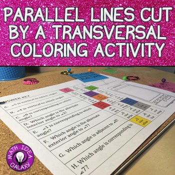 Preview of Parallel Lines Cut by a Transversal Color by Number Activity