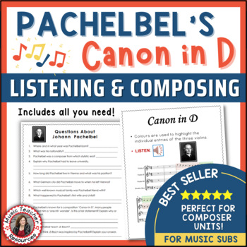 Preview of Music Listening Lesson Activities Worksheets and Music Composition