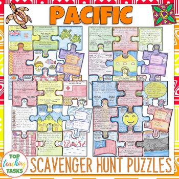 Preview of Pacific Islands Scavenger Hunt Puzzles BUNDLE