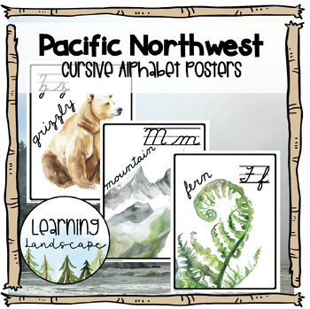 Preview of Pacific Northwest Cursive Alphabet Posters