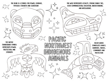 Preview of Pacific Northwest Indigenous Animal Coloring Page