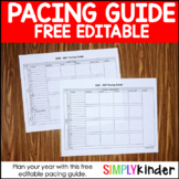 Free Editable Pacing Guide 2024-2025 for Curriculum Planni