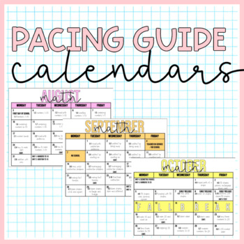 Preview of Pacing Guide Calendars 2020-2021 FREEBIE!