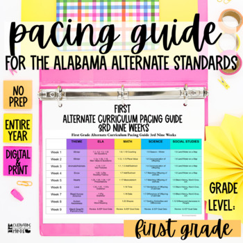 Preview of Pacing Guide For Alabama Alternate Achievement Standards- First Grade AAS