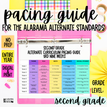 Preview of Pacing Guide For New Alabama Alternate Achievement Standards Second Grade aas