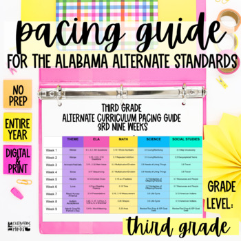 Preview of Pacing Guide For Alabama Alternate Achievement Standards Third Grade 3rd AAS