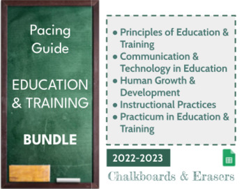 Preview of Pacing Guides - Education & Training - Teaching & Training (Program of Study)