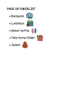Preview of Pack Up Checklist