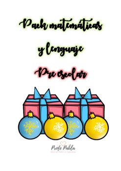 Preview of Pack navideño matemática lenguaje/ Christmas pack, math and language