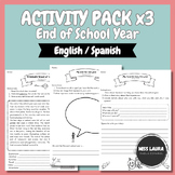 Pack x3 printables END OF SCHOOL YEAR Reflection (English/