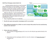 Packaging Waste Analysis Activity, AP Environmental Science