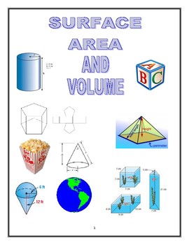 Preview of Packet on Surface Area and Volume