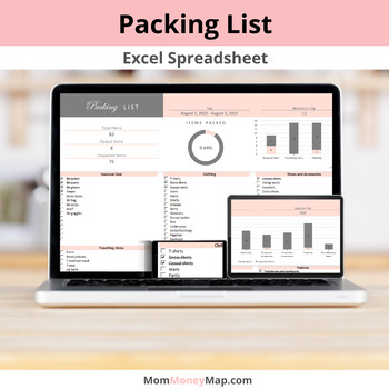 Preview of Packing List Excel Spreadsheet