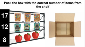 Preview of Packing the box of supplies and finding the sum/total